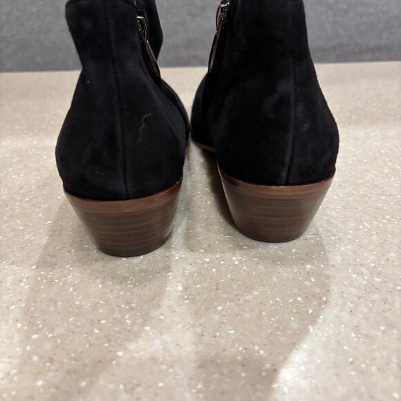 Sam Edelman Women Size 6 Black Suede Side Zip Casual Preppy Ankle Bootie Boots - Picture 4 of 9